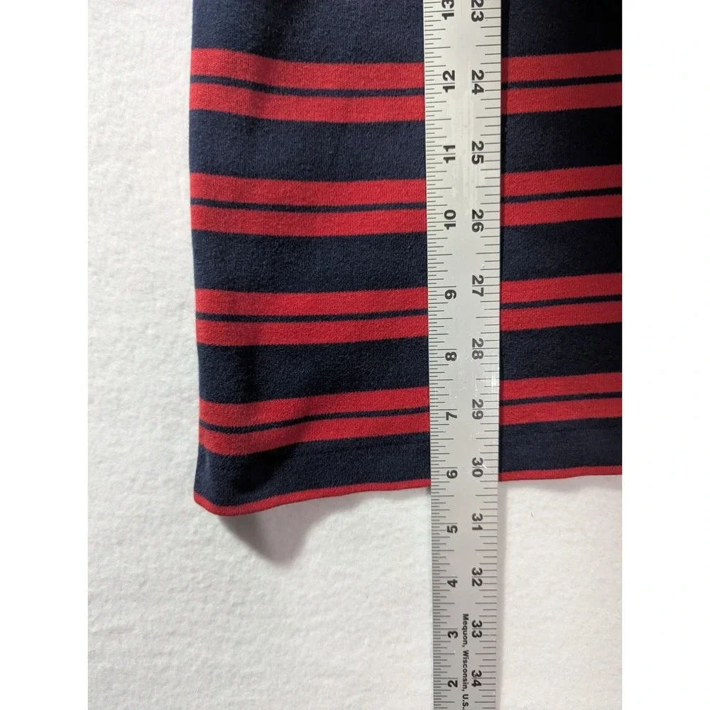 Vintage Polo Ralph Lauren Golf Shirt TPC Sawgrass Red Navy Stripe‎ Cotton L